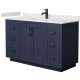 A thumbnail of the Wyndham Collection WCF2929-54S-VCA-MXX Dark Blue / White Cultured Marble Top / Matte Black Hardware