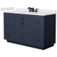 A thumbnail of the Wyndham Collection WCF292954S-QTZ-US3MXX Dark Blue / White Quartz Top / Matte Black Hardware