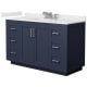 A thumbnail of the Wyndham Collection WCF292954S-QTZ-US3MXX Dark Blue / White Quartz Top / Brushed Nickel Hardware