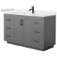 A thumbnail of the Wyndham Collection WCF2929-54S-VCA-MXX Dark Gray / Carrara Cultured Marble Top / Matte Black Hardware