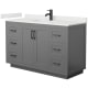 A thumbnail of the Wyndham Collection WCF292954S-QTZ-UNSMXX Dark Gray / White Quartz Top / Matte Black Hardware