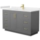 A thumbnail of the Wyndham Collection WCF2929-54S-VCA-MXX Dark Gray / Carrara Cultured Marble Top / Brushed Gold Hardware