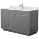 A thumbnail of the Wyndham Collection WCF2929-54S-NAT-MXX Dark Gray / White Carrara Marble Top / Brushed Gold Hardware