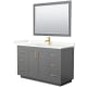 A thumbnail of the Wyndham Collection WCF292954S-QTZ-UNSM46 Dark Gray / Giotto Quartz Top / Brushed Gold Hardware