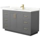 A thumbnail of the Wyndham Collection WCF292954S-QTZ-UNSMXX Dark Gray / Giotto Quartz Top / Brushed Gold Hardware