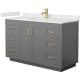 A thumbnail of the Wyndham Collection WCF292954S-QTZ-UNSMXX Dark Gray / White Quartz Top / Brushed Gold Hardware