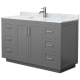 A thumbnail of the Wyndham Collection WCF2929-54S-NAT-MXX Dark Gray / White Carrara Marble Top / Brushed Nickel Hardware