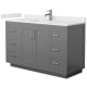 A thumbnail of the Wyndham Collection WCF292954S-QTZ-UNSMXX Dark Gray / White Quartz Top / Brushed Nickel Hardware