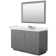 A thumbnail of the Wyndham Collection WCF292954S-QTZ-US3M46 Dark Gray / White Quartz Top / Brushed Nickel Hardware