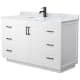 A thumbnail of the Wyndham Collection WCF2929-54S-NAT-MXX White / White Carrara Marble Top / Matte Black Hardware