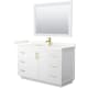 A thumbnail of the Wyndham Collection WCF292954S-QTZ-UNSM46 White / Giotto Quartz Top / Brushed Gold Hardware
