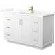A thumbnail of the Wyndham Collection WCF292954S-QTZ-UNSMXX White / Giotto Quartz Top / Brushed Gold Hardware
