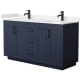 A thumbnail of the Wyndham Collection WCF2929-60D-VCA-MXX Dark Blue / Carrara Cultured Marble Top / Matte Black Hardware