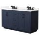 A thumbnail of the Wyndham Collection WCF292960D-QTZ-US3MXX Dark Blue / Giotto Quartz Top / Matte Black Hardware