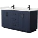 A thumbnail of the Wyndham Collection WCF292960D-QTZ-UNSMXX Dark Blue / White Quartz Top / Matte Black Hardware