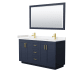 A thumbnail of the Wyndham Collection WCF2929-60D-VCA-M58 Dark Blue / Carrara Cultured Marble Top / Brushed Gold Hardware