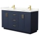 A thumbnail of the Wyndham Collection WCF292960D-QTZ-UNSMXX Dark Blue / Giotto Quartz Top / Brushed Gold Hardware