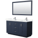 A thumbnail of the Wyndham Collection WCF292960D-QTZ-UNSM58 Dark Blue / Giotto Quartz Top / Brushed Nickel Hardware