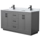 A thumbnail of the Wyndham Collection WCF2929-60D-NAT-MXX Dark Gray / White Carrara Marble Top / Matte Black Hardware