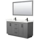 A thumbnail of the Wyndham Collection WCF292960D-QTZ-UNSM58 Dark Gray / Giotto Quartz Top / Matte Black Hardware