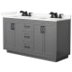 A thumbnail of the Wyndham Collection WCF292960D-QTZ-US3MXX Dark Gray / Giotto Quartz Top / Matte Black Hardware