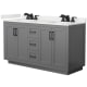 A thumbnail of the Wyndham Collection WCF292960D-QTZ-US3MXX Dark Gray / White Quartz Top / Matte Black Hardware