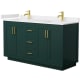 A thumbnail of the Wyndham Collection WCF2929-60D-VCA-MXX Green / White Cultured Marble Top / Brushed Gold Hardware