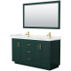 A thumbnail of the Wyndham Collection WCF292960D-QTZ-UNSM58 Green / White Quartz Top / Brushed Gold Hardware