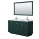 A thumbnail of the Wyndham Collection WCF2929-60D-NAT-M58 Green / White Carrara Marble Top / Brushed Nickel Hardware