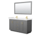 A thumbnail of the Wyndham Collection WCF2929-60D-VCA-M58 Dark Gray / Carrara Cultured Marble Top / Brushed Gold Hardware