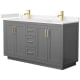 A thumbnail of the Wyndham Collection WCF2929-60D-VCA-MXX Dark Gray / Carrara Cultured Marble Top / Brushed Gold Hardware
