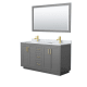 A thumbnail of the Wyndham Collection WCF2929-60D-NAT-M58 Dark Gray / White Carrara Marble Top / Brushed Gold Hardware