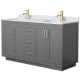 A thumbnail of the Wyndham Collection WCF2929-60D-NAT-MXX Dark Gray / White Carrara Marble Top / Brushed Gold Hardware