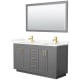 A thumbnail of the Wyndham Collection WCF292960D-QTZ-UNSM58 Dark Gray / Giotto Quartz Top / Brushed Gold Hardware