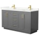 A thumbnail of the Wyndham Collection WCF292960D-QTZ-UNSMXX Dark Gray / Giotto Quartz Top / Brushed Gold Hardware