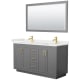 A thumbnail of the Wyndham Collection WCF292960D-QTZ-UNSM58 Dark Gray / White Quartz Top / Brushed Gold Hardware