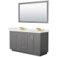 A thumbnail of the Wyndham Collection WCF292960D-QTZ-US3M58 Dark Gray / White Quartz Top / Brushed Gold Hardware