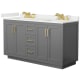 A thumbnail of the Wyndham Collection WCF292960D-QTZ-US3MXX Dark Gray / White Quartz Top / Brushed Gold Hardware