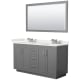 A thumbnail of the Wyndham Collection WCF292960D-QTZ-US3M58 Dark Gray / White Quartz Top / Brushed Nickel Hardware