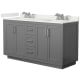 A thumbnail of the Wyndham Collection WCF292960D-QTZ-US3MXX Dark Gray / White Quartz Top / Brushed Nickel Hardware