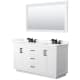 A thumbnail of the Wyndham Collection WCF292960D-QTZ-US3M58 White / Giotto Quartz Top / Matte Black Hardware