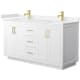 A thumbnail of the Wyndham Collection WCF2929-60D-VCA-MXX White / Carrara Cultured Marble Top / Brushed Gold Hardware