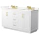 A thumbnail of the Wyndham Collection WCF292960D-QTZ-US3MXX White / Giotto Quartz Top / Brushed Gold Hardware