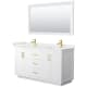 A thumbnail of the Wyndham Collection WCF292960D-QTZ-UNSM58 White / White Quartz Top / Brushed Gold Hardware