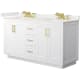 A thumbnail of the Wyndham Collection WCF292960D-QTZ-US3MXX White / White Quartz Top / Brushed Gold Hardware