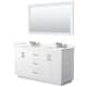 A thumbnail of the Wyndham Collection WCF292960D-QTZ-US3M58 White / Giotto Quartz Top / Brushed Nickel Hardware