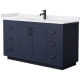 A thumbnail of the Wyndham Collection WCF2929-60S-VCA-MXX Dark Blue / White Cultured Marble Top / Matte Black Hardware