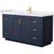 A thumbnail of the Wyndham Collection WCF2929-60S-VCA-MXX Dark Blue / White Cultured Marble Top / Brushed Gold Hardware