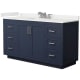 A thumbnail of the Wyndham Collection WCF292960S-QTZ-US3MXX Dark Blue / White Quartz Top / Brushed Nickel Hardware