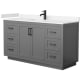 A thumbnail of the Wyndham Collection WCF2929-60S-VCA-MXX Dark Gray / Carrara Cultured Marble Top / Matte Black Hardware